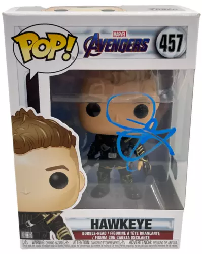 JEREMY RENNER SIGNED HAWKEYE FUNKO 457 AVENGERS AUTHENTIC AUTOGRAPH BECKETT COLLECTIBLE MEMORABILIA