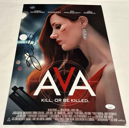 JESSICA CHASTAIN SIGNED AVA 12X18 MOVIE POSTER JSA COLLECTIBLE MEMORABILIA
