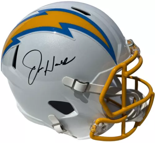 JIM HARBAUGH SIGNED LOS ANGELES CHARGERS SPEED FULL SIZE FOOTBALL HELMET JSA COLLECTIBLE MEMORABILIA