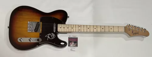 JOHN OATES SIGNED SUNBURST ELECTRIC GUITAR HALL & OATES LEGEND JSA COA COLLECTIBLE MEMORABILIA