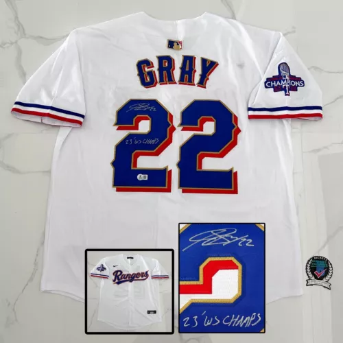 JON GRAY SIGNED JERSEY TEXAS RANGERS BECKETT BAS COA COLLECTIBLE MEMORABILIA