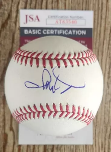 JON HAMM SIGNED OMLB BASEBALL W/ JSA COA #AT63540 MAD MEN DON DRAPER FARGO COLLECTIBLE MEMORABILIA