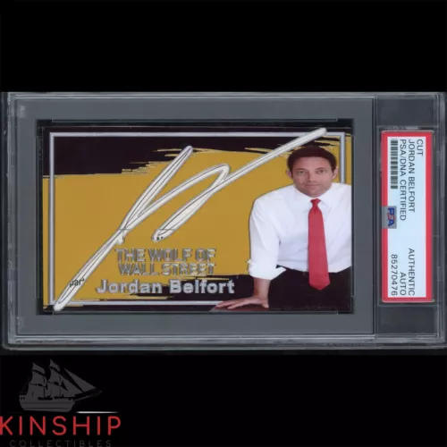 JORDAN BELFORT SIGNED CUT 3×5 CUSTOM CARD PSA DNA SLAB WOLF AUTO C3009 COLLECTIBLE MEMORABILIA