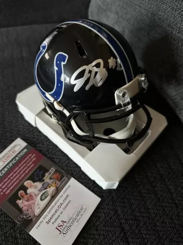 JOSH DOWNS SIGNED INDIANAPOLIS COLTS MINI HELMET JSA AUTHENTICATION COA COLLECTIBLE MEMORABILIA
