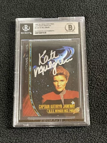 KATE MULGREW SIGNED 1998 SKYBOX STAR TREK VOYAGER JANEWAY PROFILES CARD BECKETT COLLECTIBLE MEMORABILIA