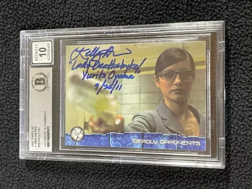 KELLY HU SIGNED 2003 TOPPS X-MEN 2 LADY DEATHSTRIKE CARD #30 BECKETT AUTO 10 COLLECTIBLE MEMORABILIA