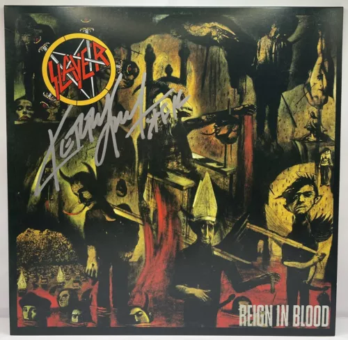 KERRY KING SIGNED AUTOGRAPHED VINYL ALBUM SLAYER REIGN IN BLOOD JSA COA COLLECTIBLE MEMORABILIA