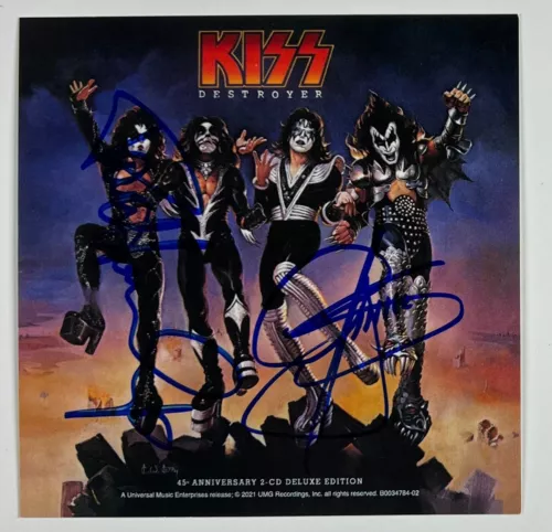 KISS DESTROYER ANNIVERSARY JSA SIGNED AUTOGRAPH CD PAUL STANLEY GENE SIMMONS COLLECTIBLE MEMORABILIA