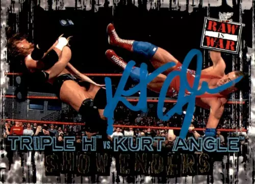 Kurt Angle Signed 2001 Fleer Raw Is War WWF Card #92 WWE