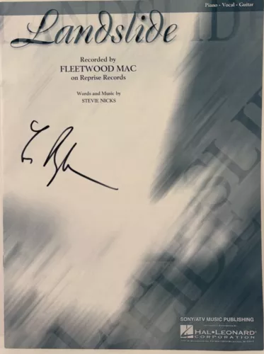 LINDSEY BUCKINGHAM SIGNED AUTOGRAPH SHEET MUSIC “LANDSLIDE” JSA COA COLLECTIBLE MEMORABILIA
