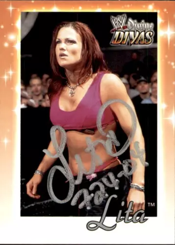 Lita Signed 2003 Fleer WWE Divine Divas Card #40