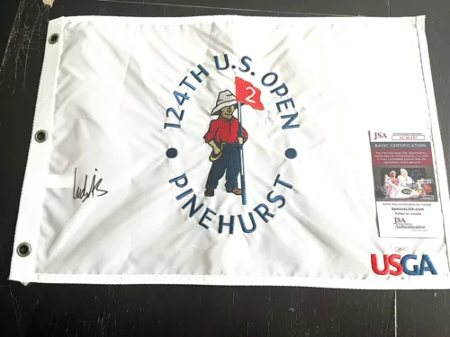 LUDVIG ABERG HAND SIGNED 2024 US OPEN FLAG PINEHURST PGA JSA CERT #1 COLLECTIBLE MEMORABILIA