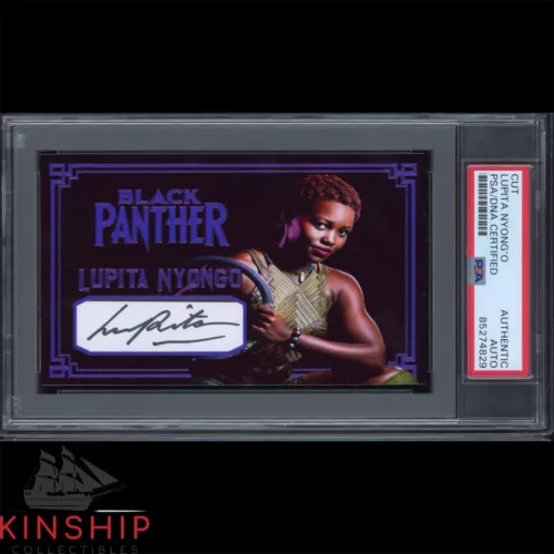 LUPITA NYONG’O SIGNED CUT 3×5 CUSTOM CARD PSA DNA SLAB BLACK PANTHER AUTO C3015 COLLECTIBLE MEMORABILIA