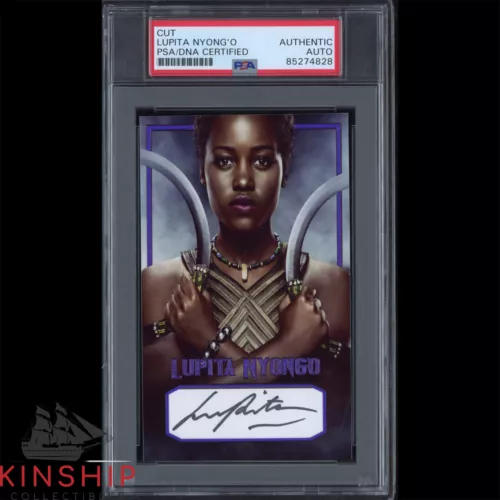 LUPITA NYONG’O SIGNED CUT 3×5 CUSTOM CARD PSA DNA SLAB BLACK PANTHER AUTO C3016 COLLECTIBLE MEMORABILIA