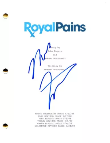 MARK FEUERSTEIN SIGNED AUTOGRAPH ROYAL PAINS FULL PILOT SCRIPT SCREENPLAY – HANK COLLECTIBLE MEMORABILIA