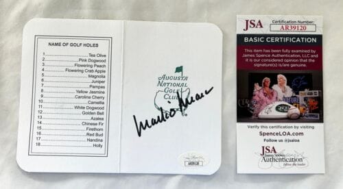 MARK O’MEARA SIGNED MASTERS SCORECARD JSA 1 COA COLLECTIBLE MEMORABILIA