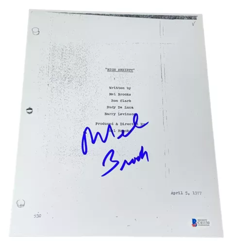 MEL BROOKS SIGNED AUTOGRAPH HIGH ANXIETY FULL MOVIE SCRIPT SCREENPLAY BAS NYC B COLLECTIBLE MEMORABILIA