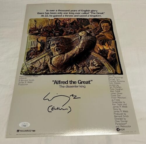 MICHAEL YORK SIGNED ALFRED THE GREAT 12X18 MOVIE POSTER JSA COLLECTIBLE MEMORABILIA