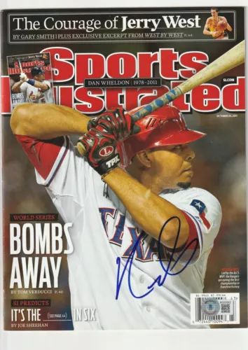 NELSON CRUZ SIGNED 10/24/11 SPORTS ILLUSTRATED BECKETT AUTH (NO LABEL) COLLECTIBLE MEMORABILIA