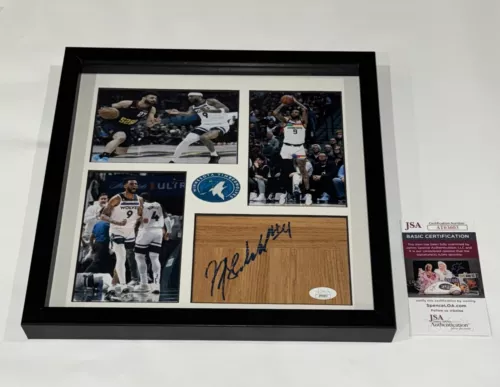 NICKEIL ALEXANDER-WALKER SIGNED 12X12 FLOORBOARD COLLAGE TIMBERWOLVES JSA COA COLLECTIBLE MEMORABILIA