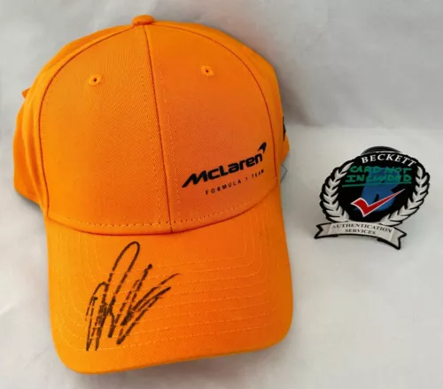 OSCAR PIASTRI SIGNED HAT MCLAREN FORMULA 1 F1 BECKETT BAS COA COLLECTIBLE MEMORABILIA
