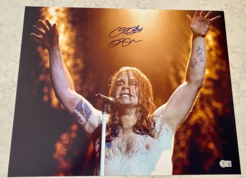 OZZY OSBOURNE SIGNED AUTOGRAPH 16×20 PHOTO AUTHENTIC BLACK SABBATH BECKETT BAS F COLLECTIBLE MEMORABILIA
