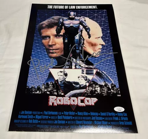 PAUL VERHOEVEN SIGNED ROBOCOP 12X18 MOVIE POSTER 2 JSA COLLECTIBLE MEMORABILIA