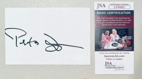 PETER FONDA SIGNED AUTOGRAPHED 4×6 CARD JSA CERTIFIED EASY RIDER COLLECTIBLE MEMORABILIA
