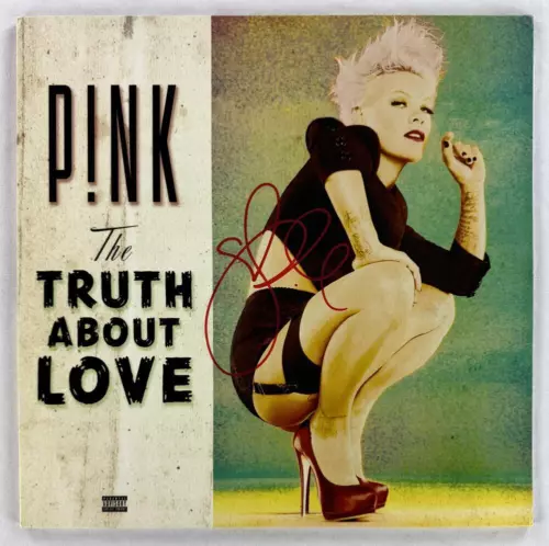 PINK P!NK SIGNED AUTOGRAPH ALBUM VINYL RECORD THE TRUTH ABOUT LOVE – BECKETT COA COLLECTIBLE MEMORABILIA