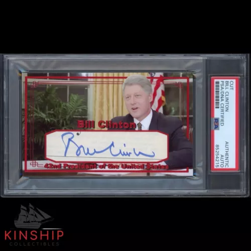 PRESIDENT BILL CLINTON SIGNED CUT 3×5 CUSTOM CARD PSA DNA SLAB AUTO C3064 COLLECTIBLE MEMORABILIA