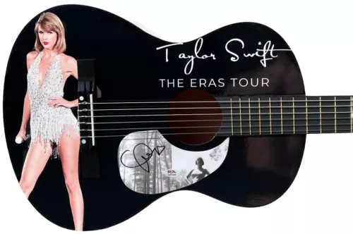 PSA/DNA TAYLOR SWIFT AUTOGRAPHED LIMITED EDITION GRAPHIC ACOUSTIC GUITAR COLLECTIBLE MEMORABILIA