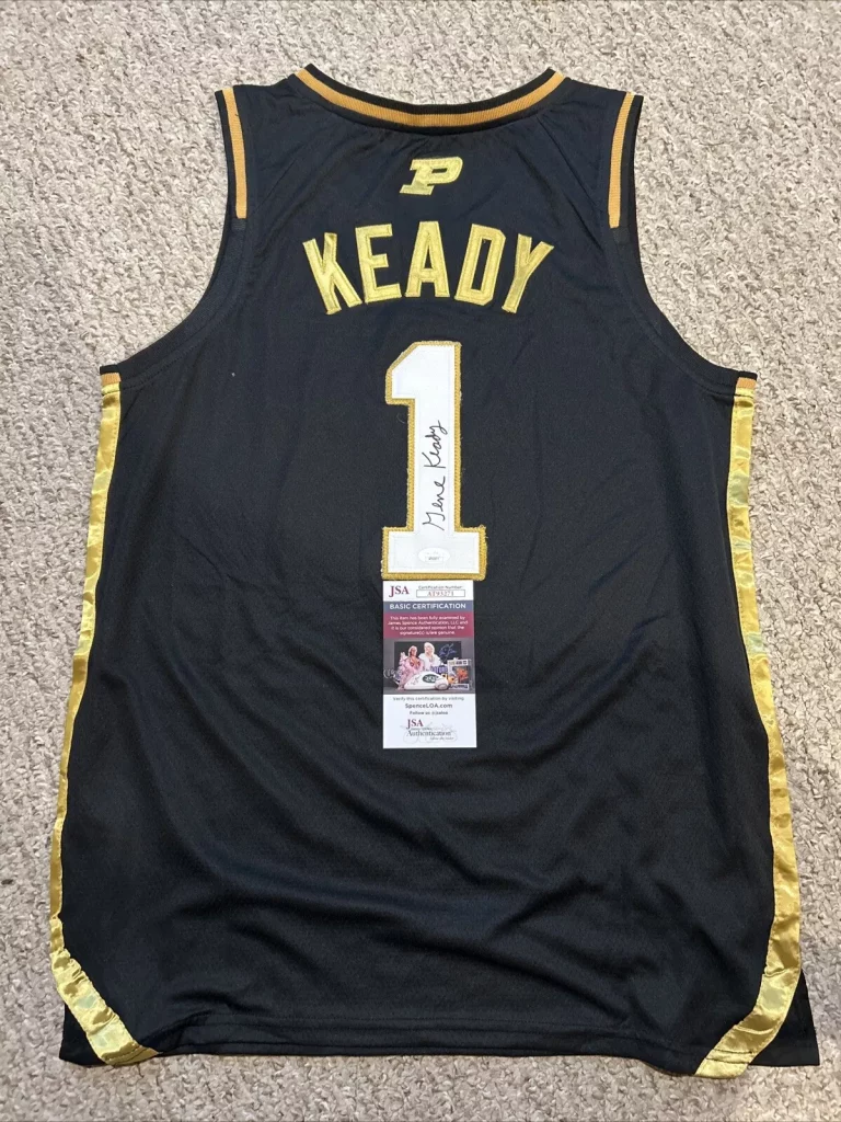 PURDUE BOILERMAKERS- GENE KEADY SIGNED AUTOGRAPH JERSEY JSA COA COACH BASKETBALL COLLECTIBLE MEMORABILIA