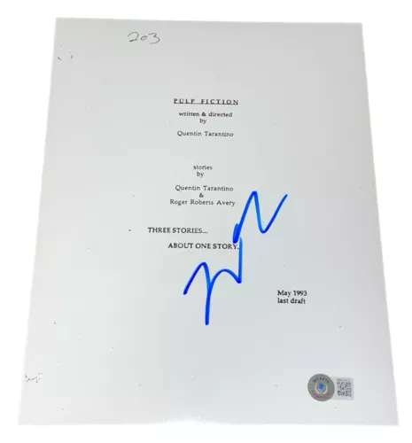 QUENTIN TARANTINO SIGNED AUTOGRAPH PULP FICTION FILM SCRIPT SCREENPLAY BAS NYC A COLLECTIBLE MEMORABILIA