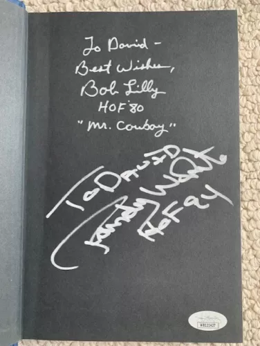 RANDY WHITE+BOB LILLY HAND SIGNED DALLAS COWBOYS BOOK SIGNED TO DAVID JSA COLLECTIBLE MEMORABILIA