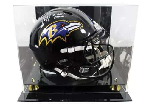 RAVENS TRENT DILFER SIGNED FULL SIZE SPEED REP HELMET W/ CASE BAS WITNESSED COLLECTIBLE MEMORABILIA