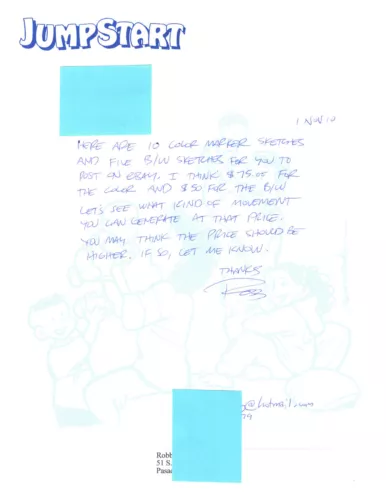 ROBB ARMSTRONG HAND SIGNED+HANDWRITTEN 8x11 LETTER+COA JUMP START CARTOONIST