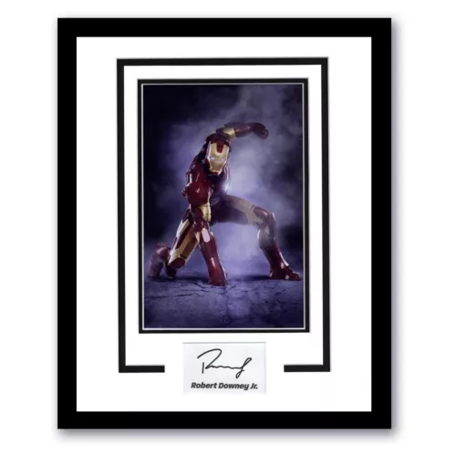 ROBERT DOWNEY JR. “IRON MAN” AUTOGRAPH SIGNED CUSTOM FRAMED 11×14 DISPLAY ACOA COLLECTIBLE MEMORABILIA