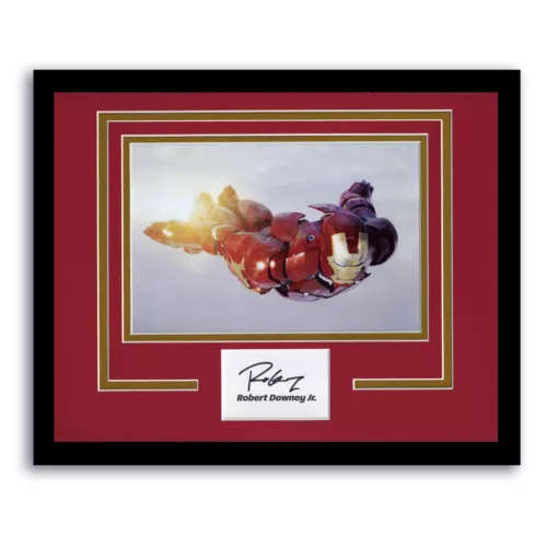 ROBERT DOWNEY JR. “IRON MAN” AUTOGRAPH SIGNED CUSTOM FRAMED 11×14 DISPLAY B ACOA COLLECTIBLE MEMORABILIA