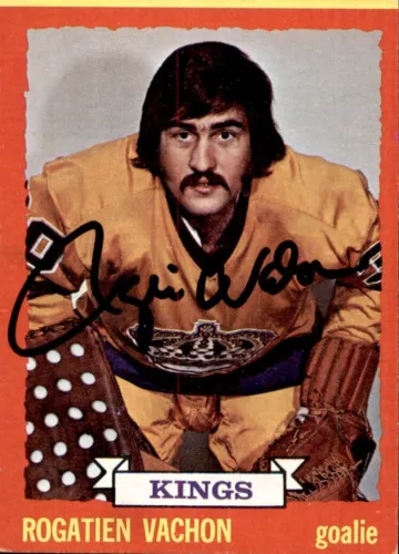 Rogatien Vachon Signed 1973/74 Topps Card #64 Los Angeles kings