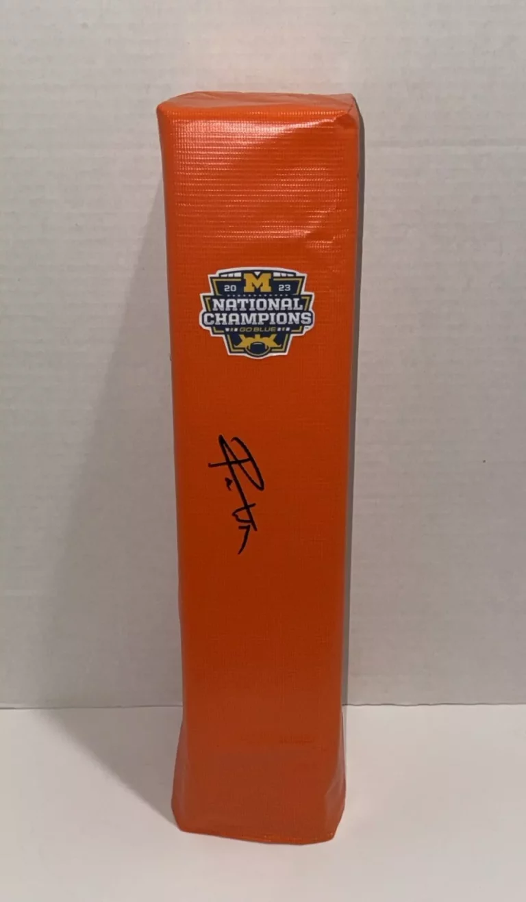ROMAN WILSON SIGNED TOUCHDOWN PYLON MICHIGAN WOLVERINES NATIONAL CHAMPIONS COLLECTIBLE MEMORABILIA