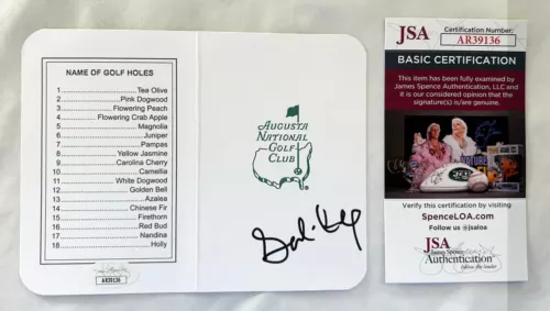 SAHITH THEEGALA SIGNED MASTERS SCORECARD JSA 2 COA COLLECTIBLE MEMORABILIA