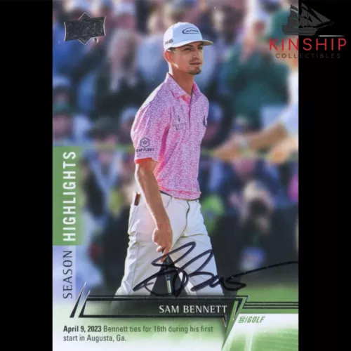 SAM BENNETT SIGNED 2024 UPPER DECK TRADING CARD PGA GOLF AUTO R21 COLLECTIBLE MEMORABILIA