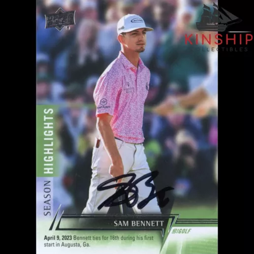 SAM BENNETT SIGNED 2024 UPPER DECK TRADING CARD PGA GOLF AUTO R22 COLLECTIBLE MEMORABILIA