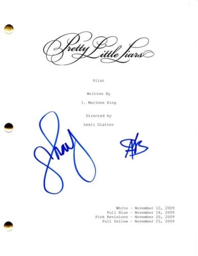 SHAY MITCHELL & ASHLEY BENSON SIGNED AUTOGRAPH PRETTY LITTLE LIARS PILOT SCRIPT COLLECTIBLE MEMORABILIA