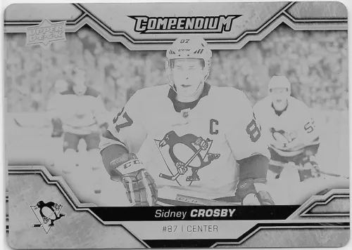 Sidney Crosby 2018-19 Upper Deck Compendium Black Printing Plate #701