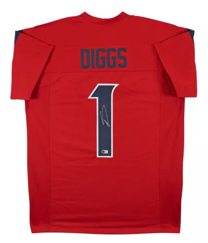 STEFON DIGGS AUTHENTIC SIGNED RED PRO STYLE JERSEY AUTOGRAPHED BAS WITNESSED 2 COLLECTIBLE MEMORABILIA