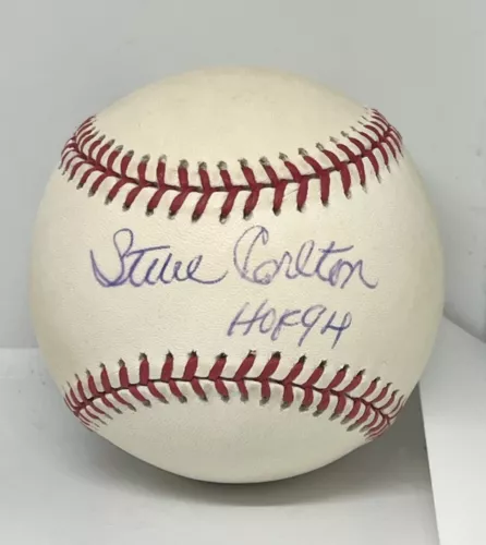 STEVE CARLTON SIGNED OFFICIAL NATIONAL LEAGUE BASEBALL BALL W/ HOF INSC. BECKETT COLLECTIBLE MEMORABILIA