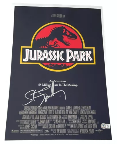 STEVEN SPIELBERG SIGNED AUTOGRAPH 12×18 PHOTO AUTHENTIC JURASSIC PARK BECKETT X1 COLLECTIBLE MEMORABILIA