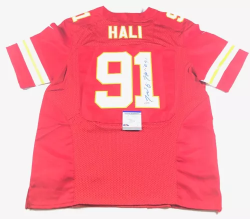 TAMBA HALI SIGNED JERSEY PSA/DNA KANSAS CITY CHIEFS AUTOGRAPHED COLLECTIBLE MEMORABILIA