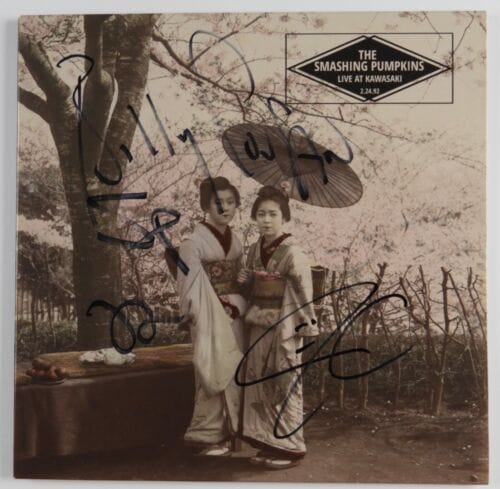 THE SMASHING PUMPKINS SIGNED JSA AUTOGRAPH ALBUM COVER VINYL LIVE AT KAWASAKI COLLECTIBLE MEMORABILIA